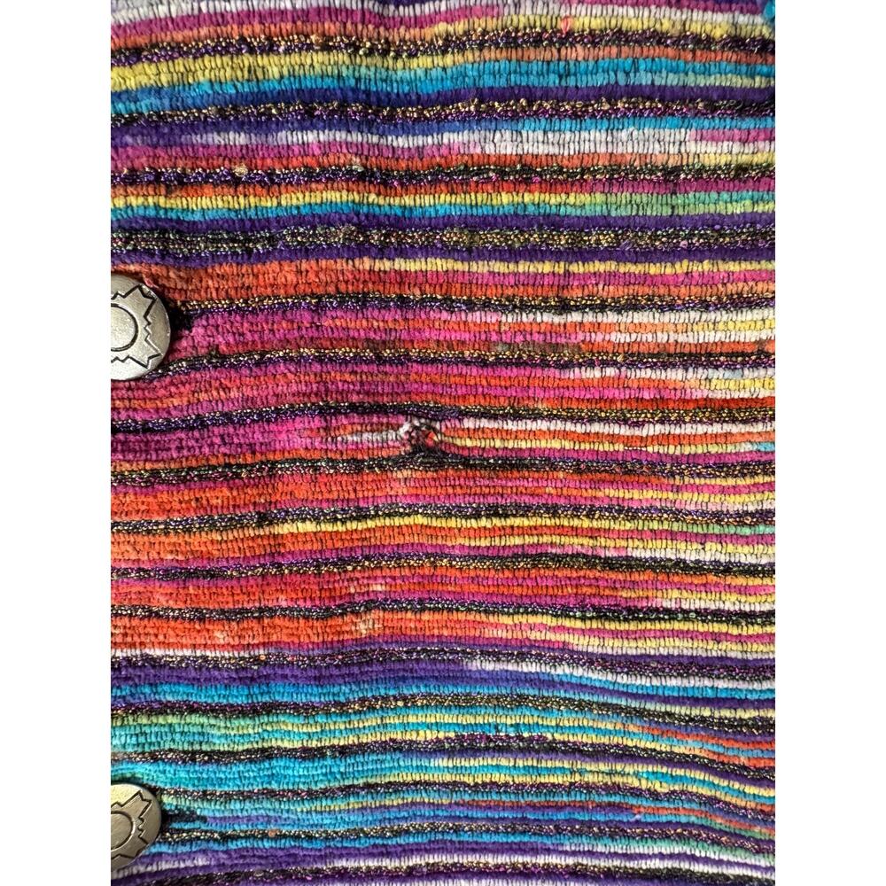 Chico's Design Colorful Striped Button Up Blazer Cotton Rayon Chicos Sz 3/ XL - Picture 3 of 6